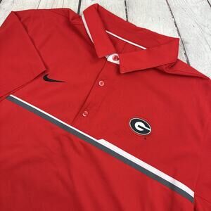 Georgia Bulldogs Nike Dri-Fit Mens Polo Shirt XL Red Sewn UGA Logo